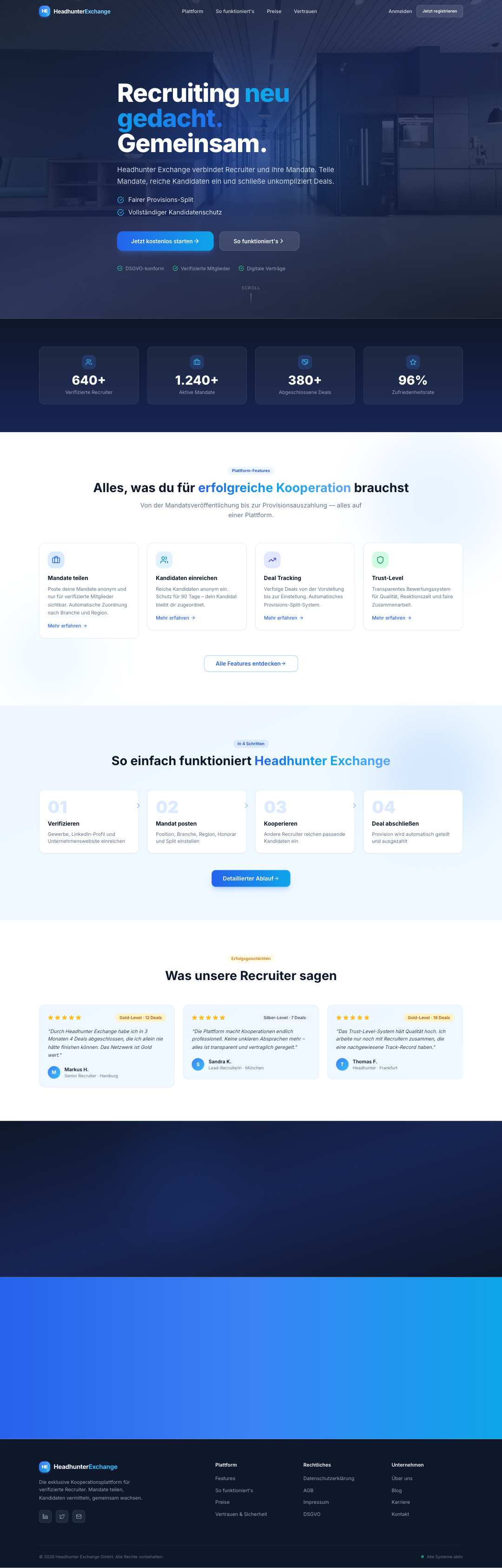 Screenshot Headhunter Exchange
