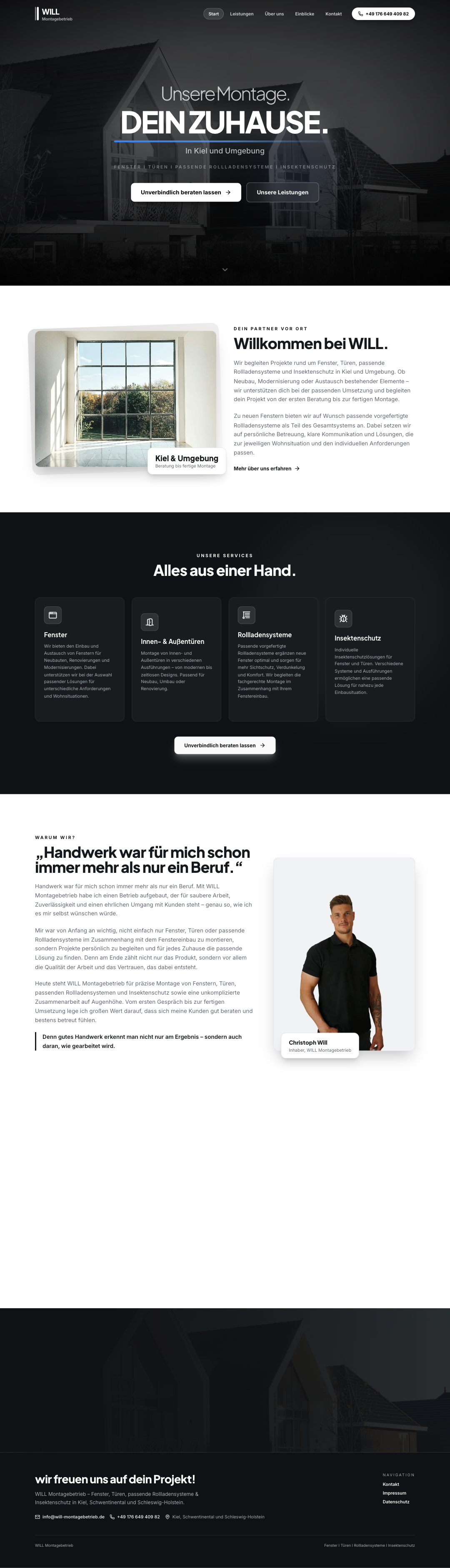 Screenshot Will Montagebetrieb